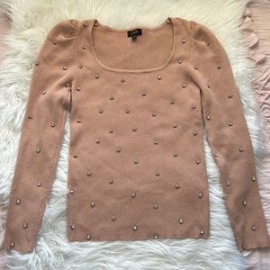 Diamond princess sleeve tan gorgeous sweater✨